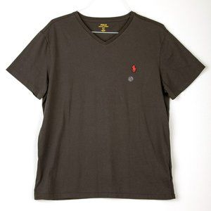 POLO Mens V-Neck Dark Gray T Shirt   Size L   NWT